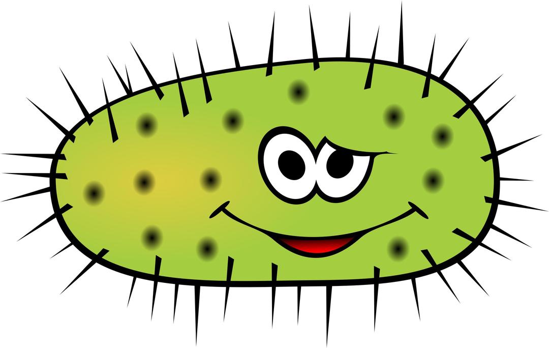Funny green bactera png transparent