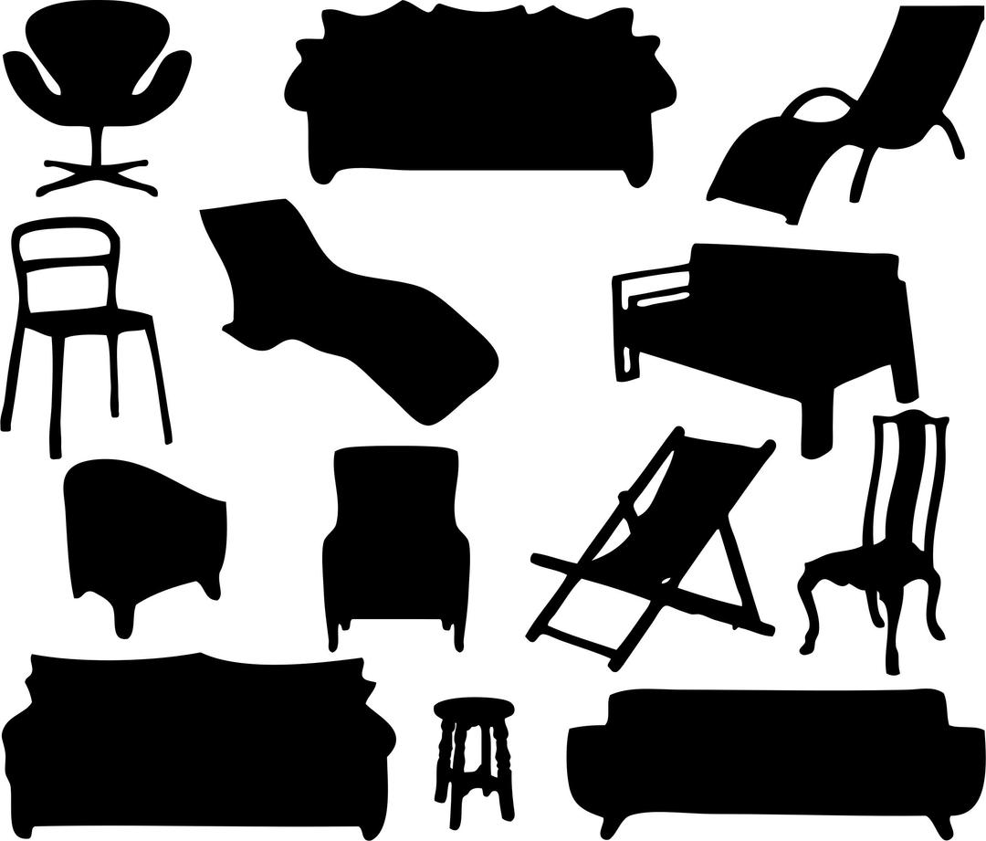 Furniture silhouettes png transparent
