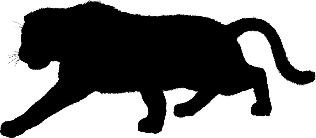 Furry Panther Silhouette Variation 2 png transparent