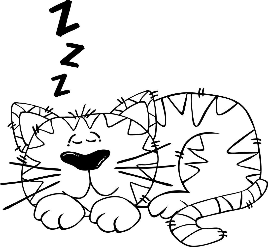 G Cartoon Cat Sleeping 2 png transparent