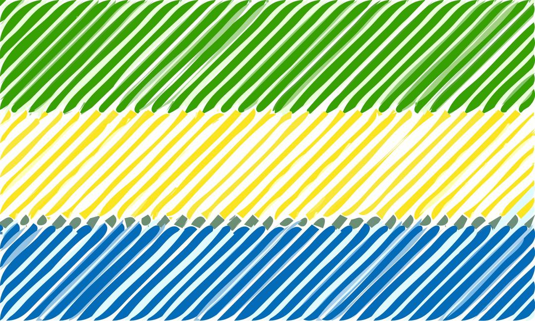 Gabon flag linear png transparent