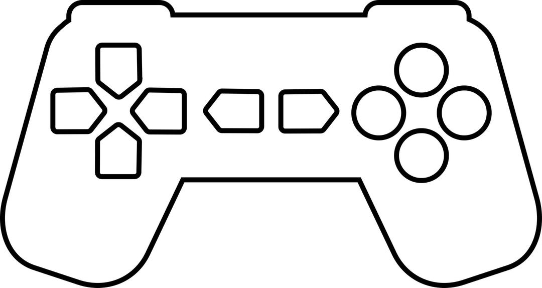 Game Controller Outline White png transparent