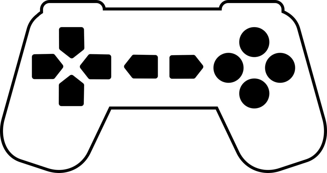 Game Controller Outline White 2 png transparent