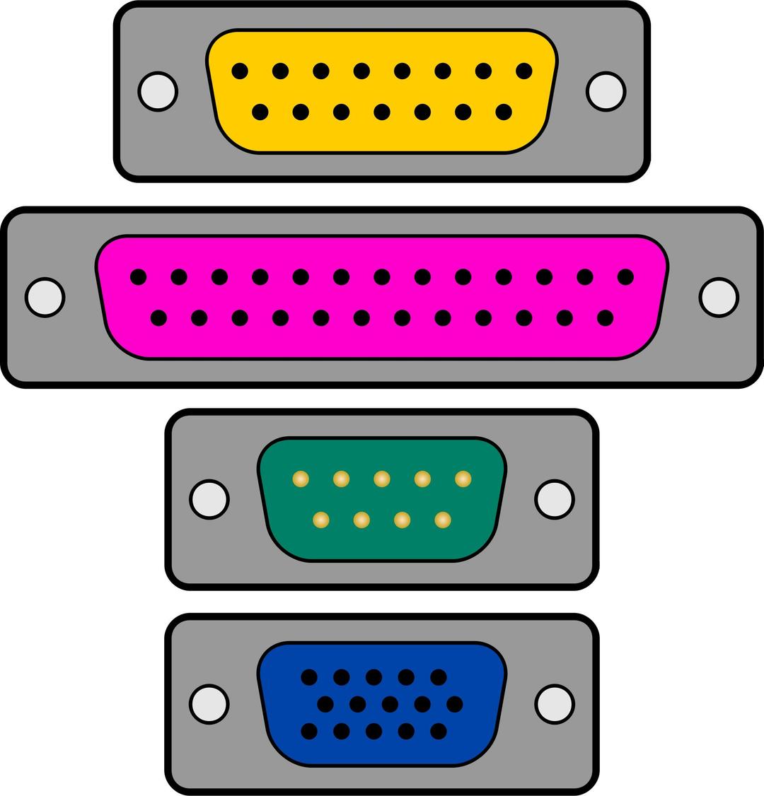 Game, parallel, serial and VGA ports png transparent