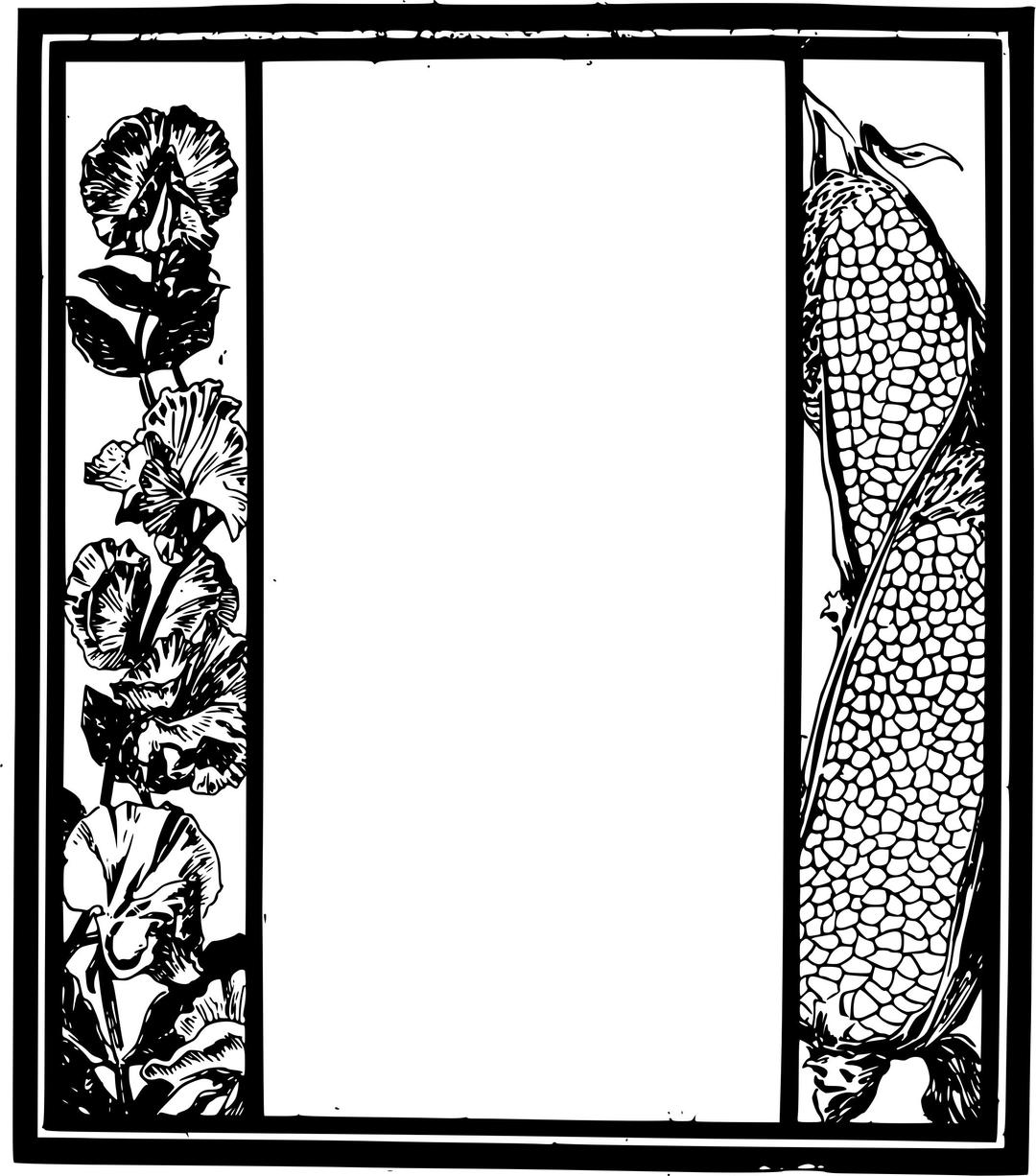 Garden Frame - flowers and corn png transparent