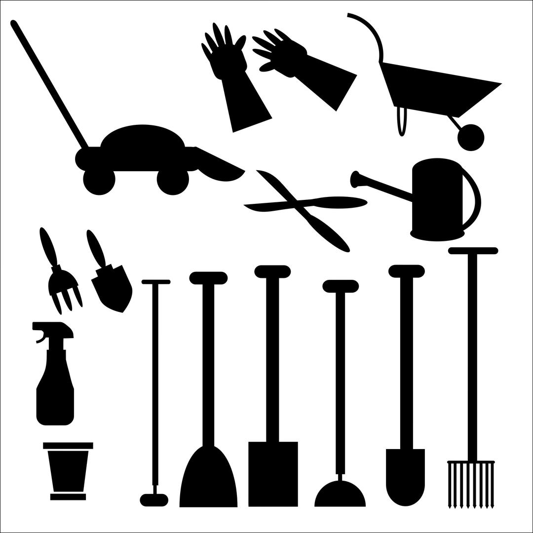 Garden Tools Silhouette png transparent