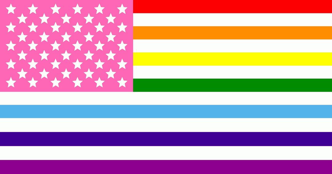 Gay American Flag png transparent