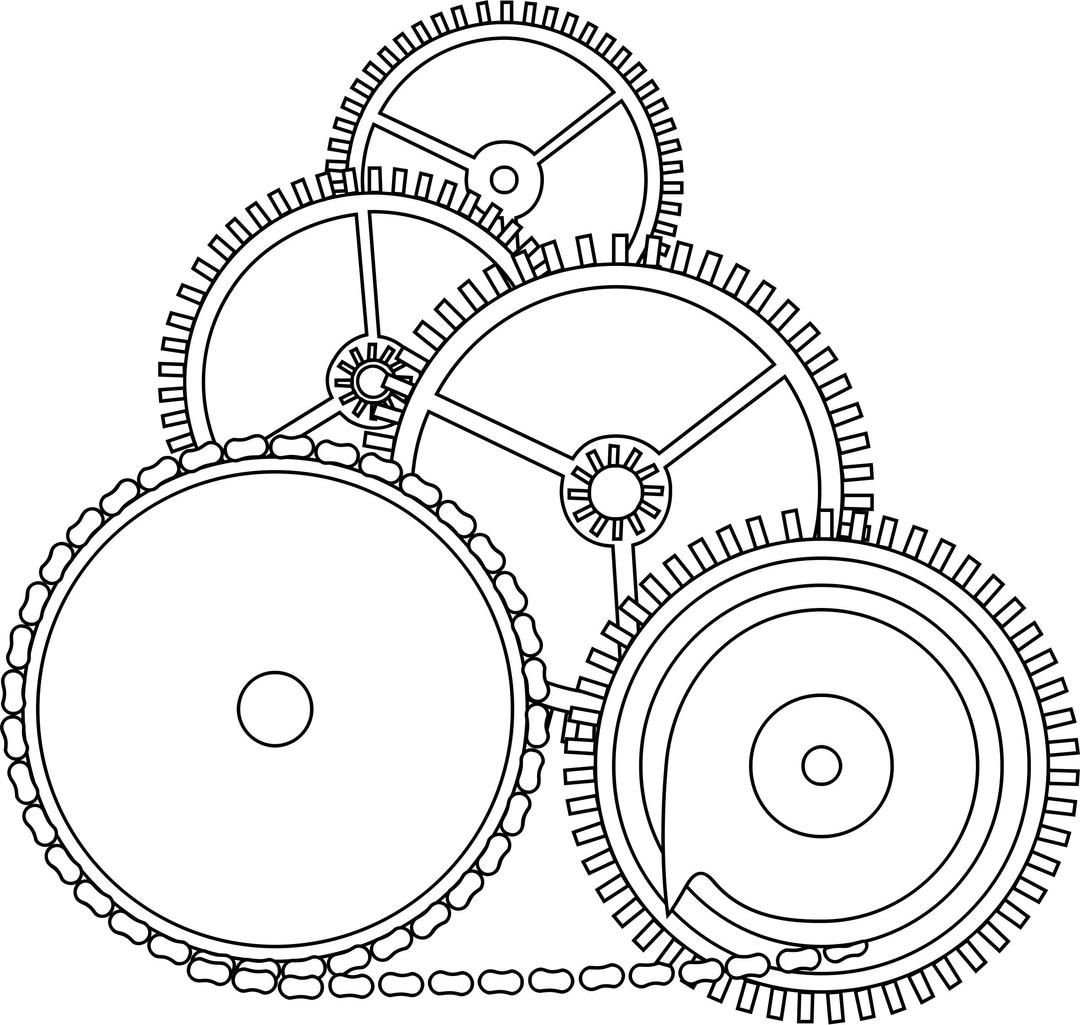 gears in 2D png transparent