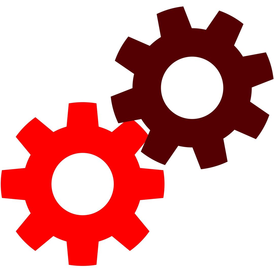 Gears in red png transparent