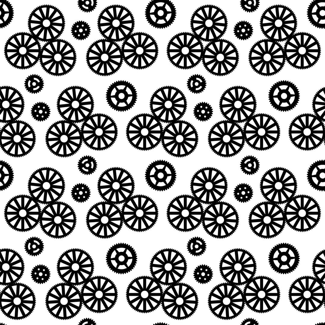 Gears pattern 3 (black) png transparent