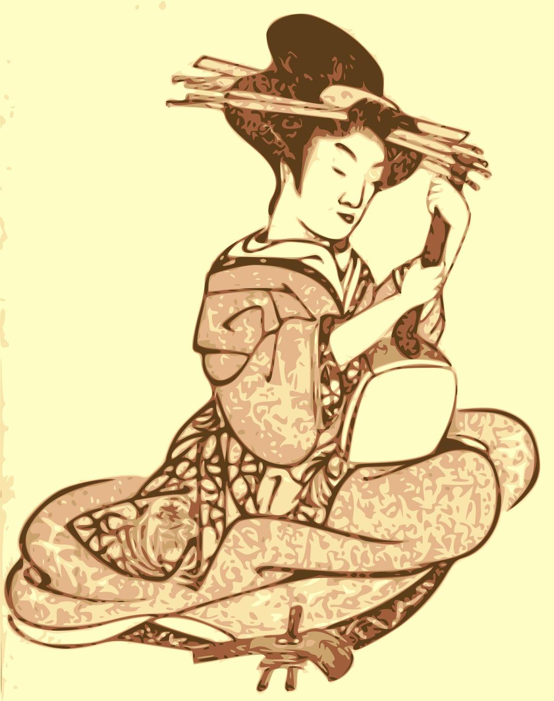 Geisha with a Shamisen png transparent