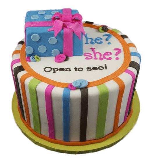 Gender Reveal Cake Present png transparent