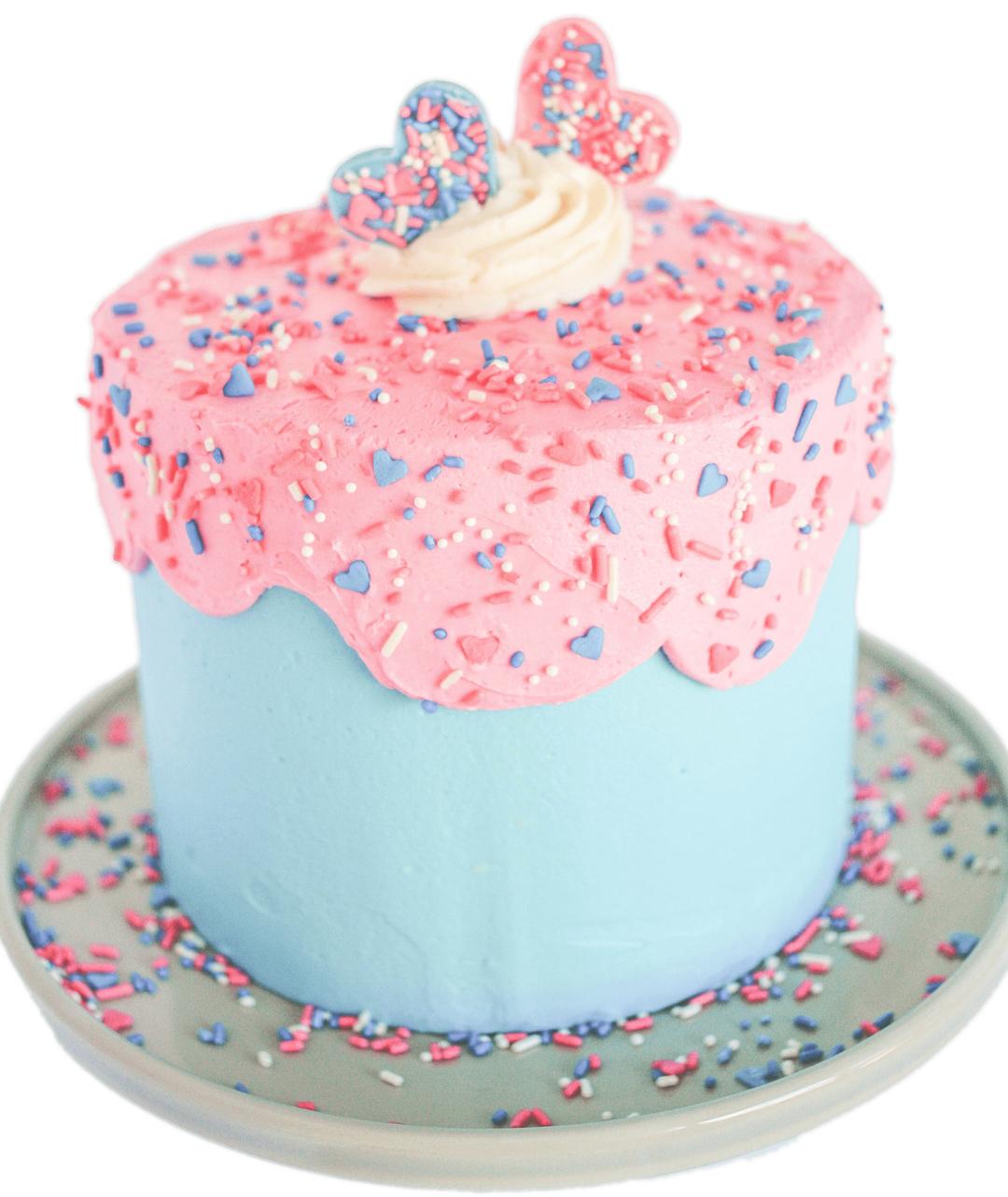 Gender Reveal Cake Sprinkles png transparent