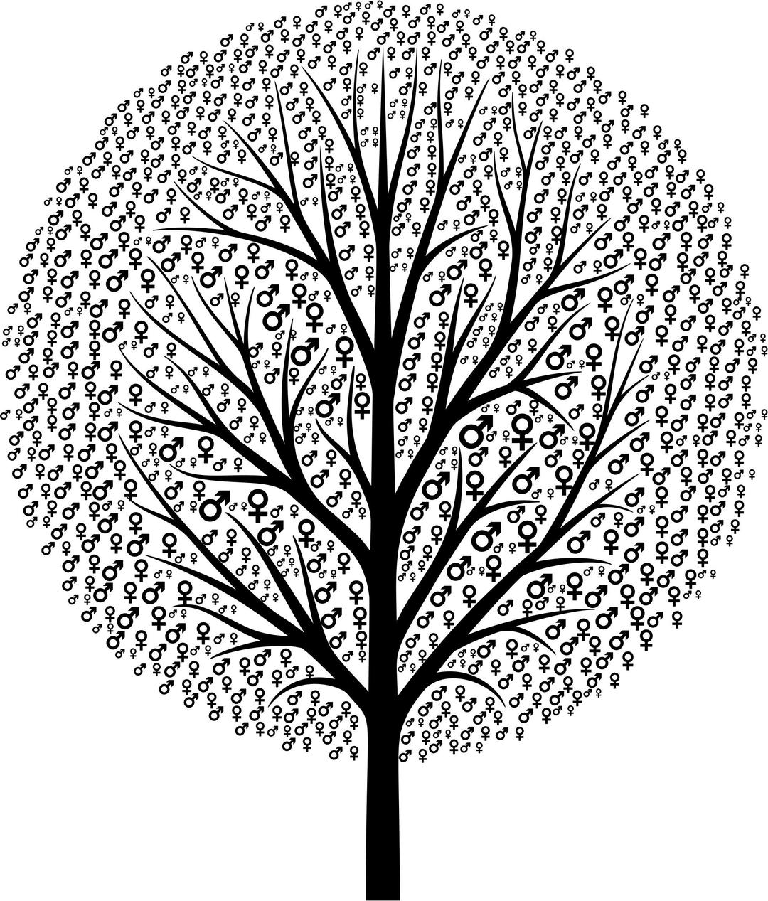 Gender Symbols Tree Black png transparent