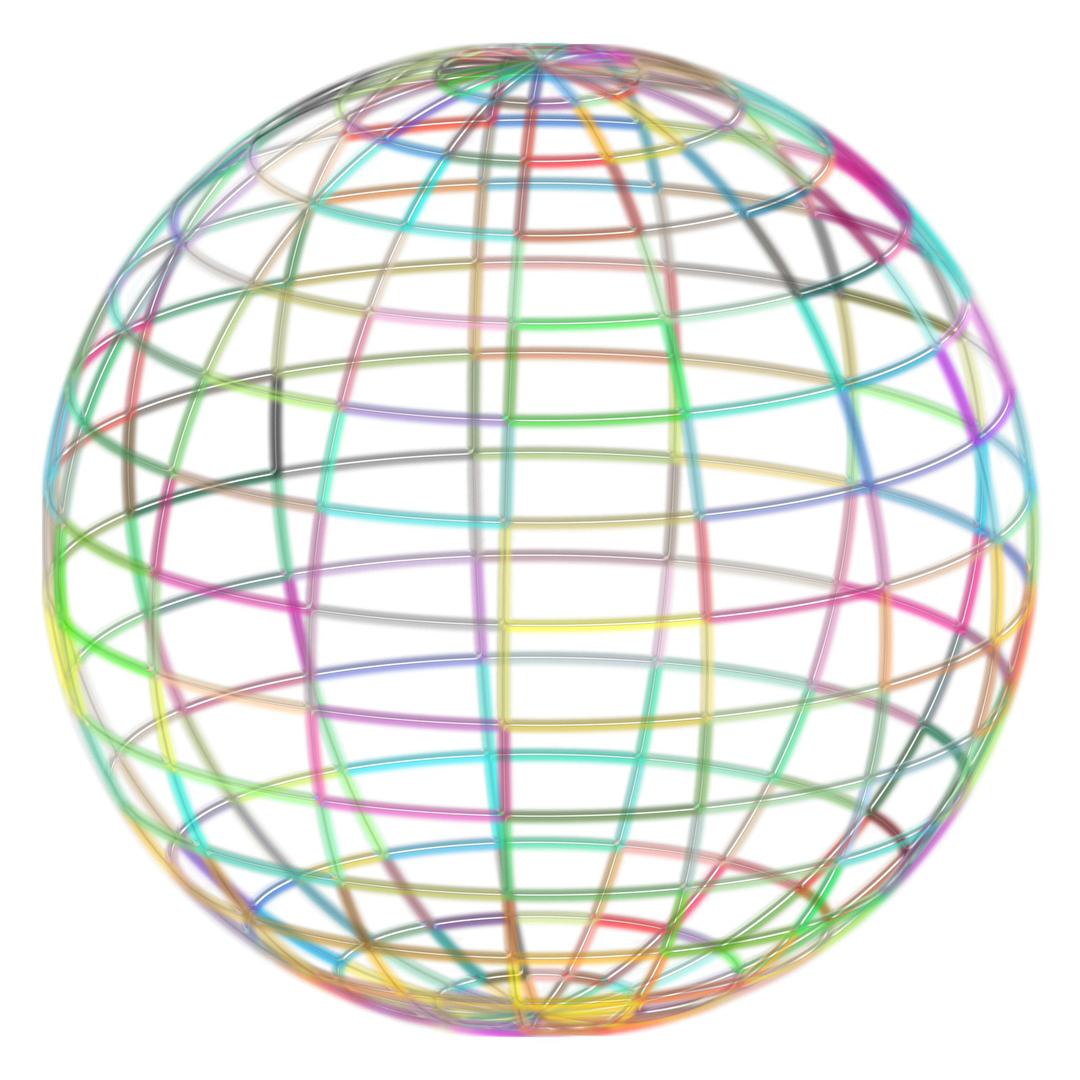 Geometric Beach Ball Wireframe png transparent