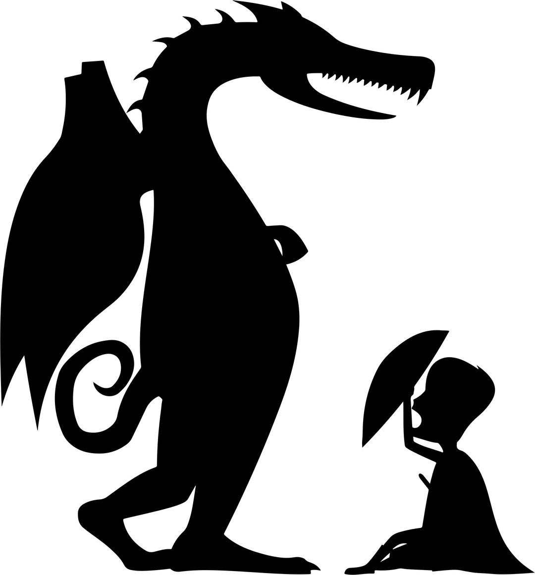 George And Dragon Silhouette png transparent