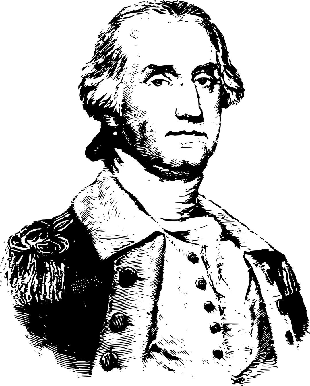 George Washington portrait (black) png transparent
