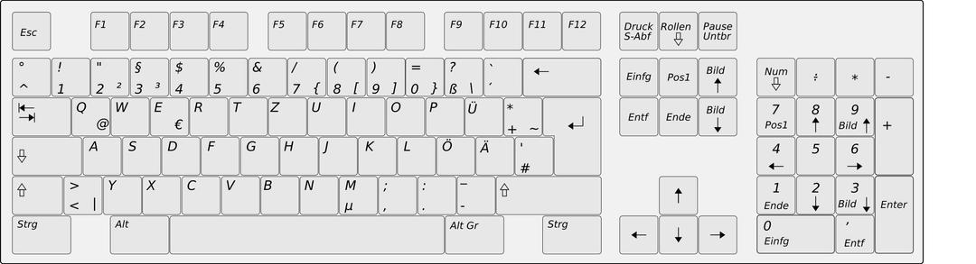 German computer keyboard layout png transparent