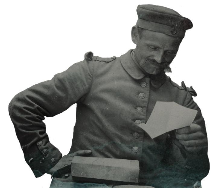 German Soldier Reading A Letter png transparent