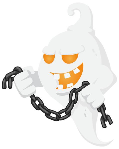 Ghost Holding Chain Halloween png transparent