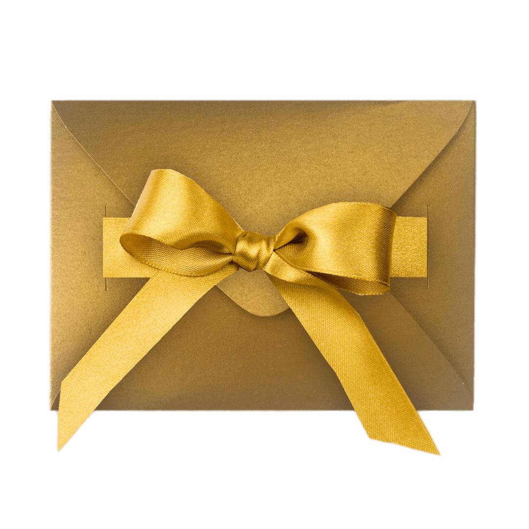 Gift Envelope With Gold Coloured Ribbon png transparent
