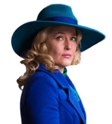 Gillian Anderson Wearing Blue Hat png transparent