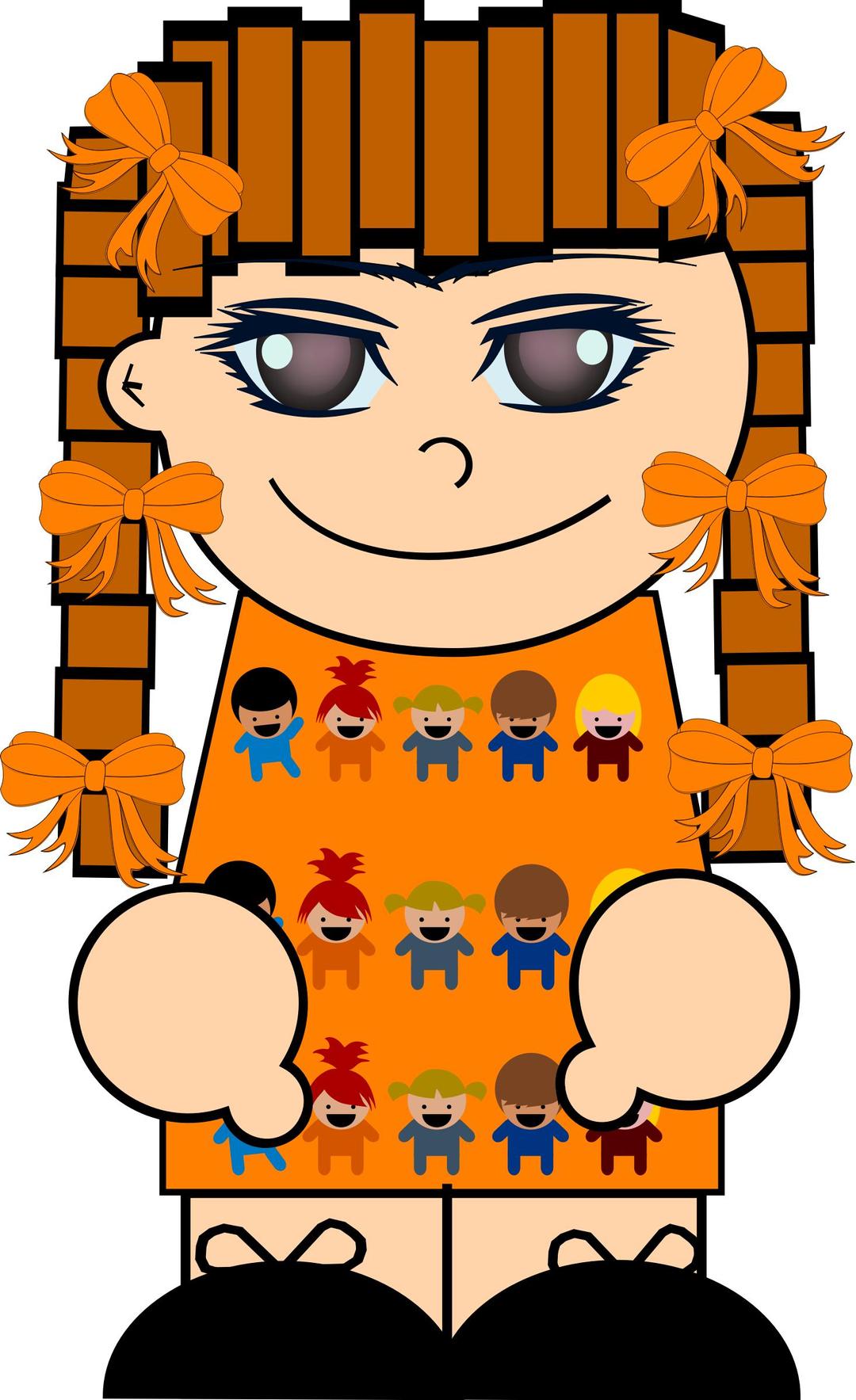 ginger girl with pigtails png transparent