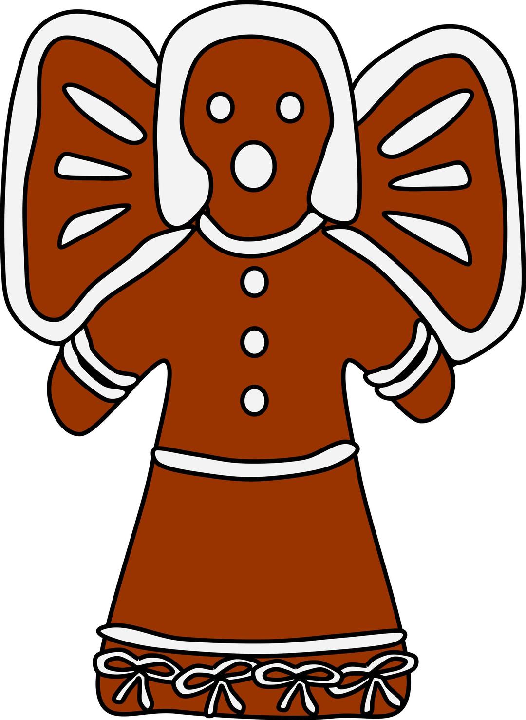 Gingerbread Angel (with bows) png transparent