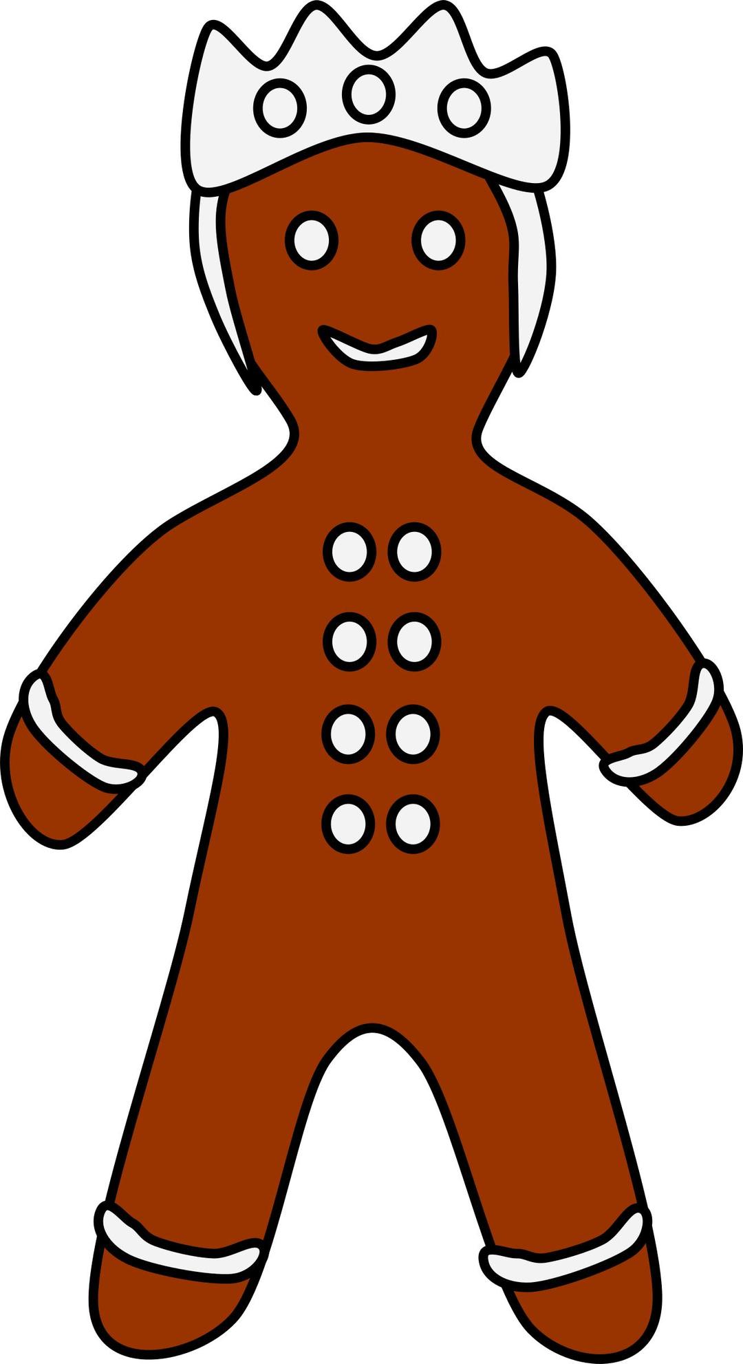 Gingerbread king (many buttons) png transparent