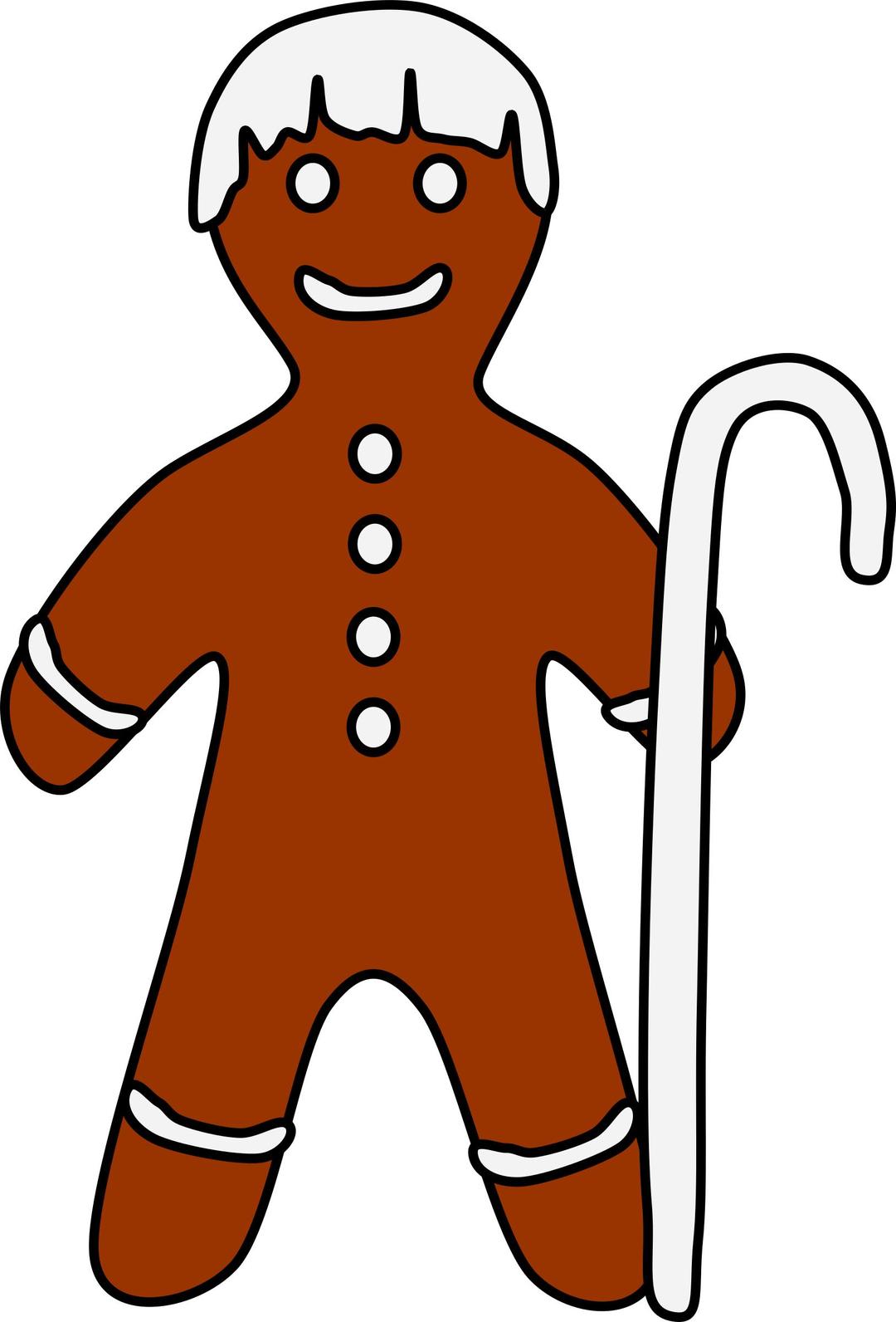 Gingerbread Shepherd with crook png transparent