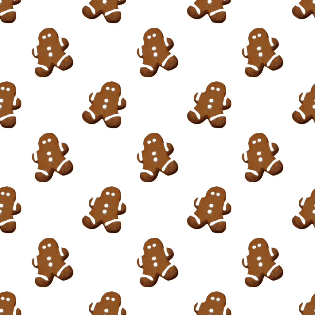 Gingerbread-seamless pattern png transparent