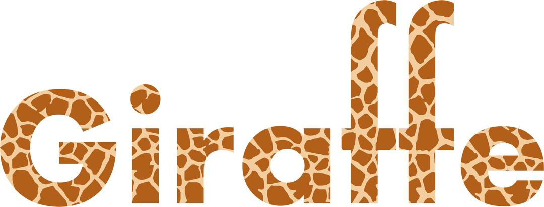 Giraffe Typography png transparent