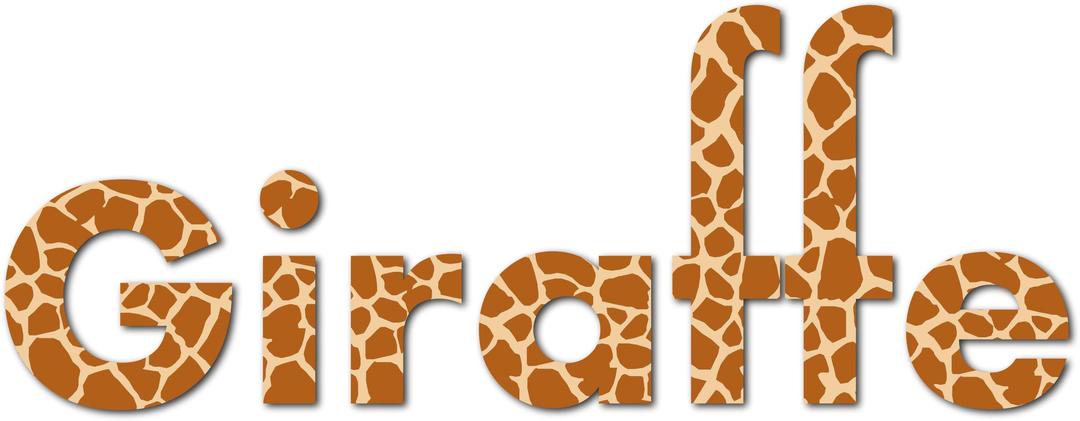 Giraffe Typography With Drop Shadow png transparent