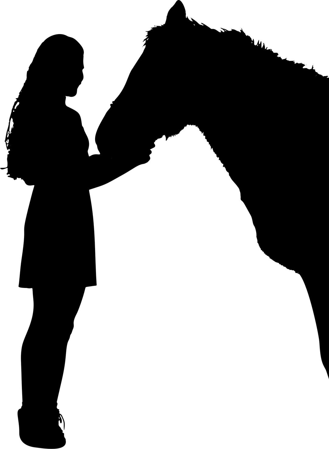 Girl And Horse Silhouette png transparent
