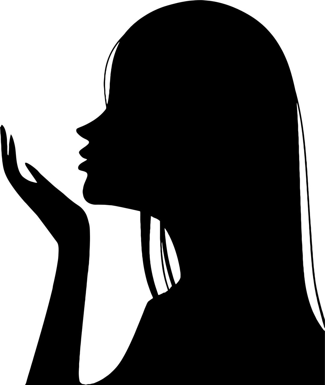 Girl Blowing Into Palm Silhouette png transparent