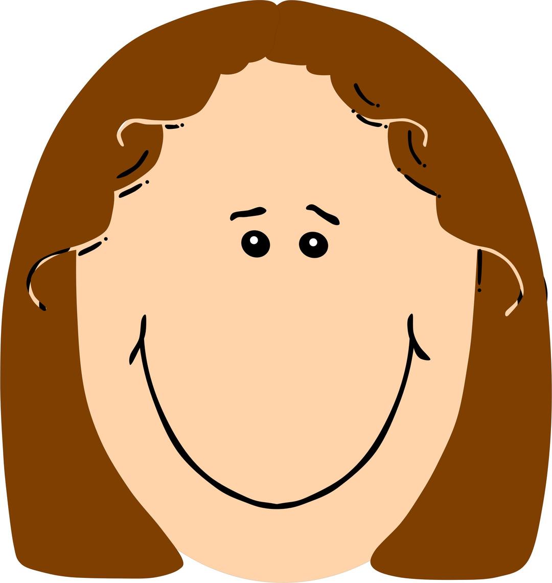 girl face with brown hair png transparent