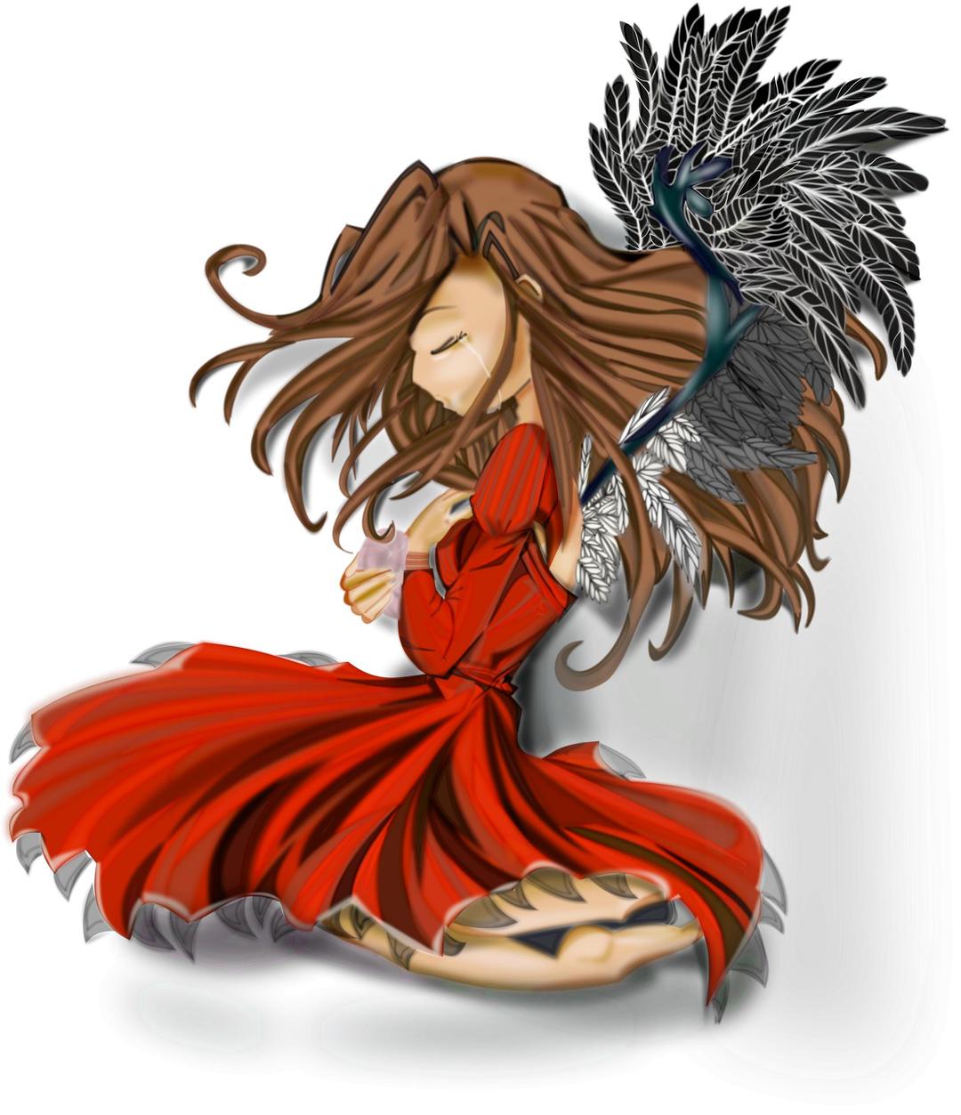 Girl Feathers Dress png transparent
