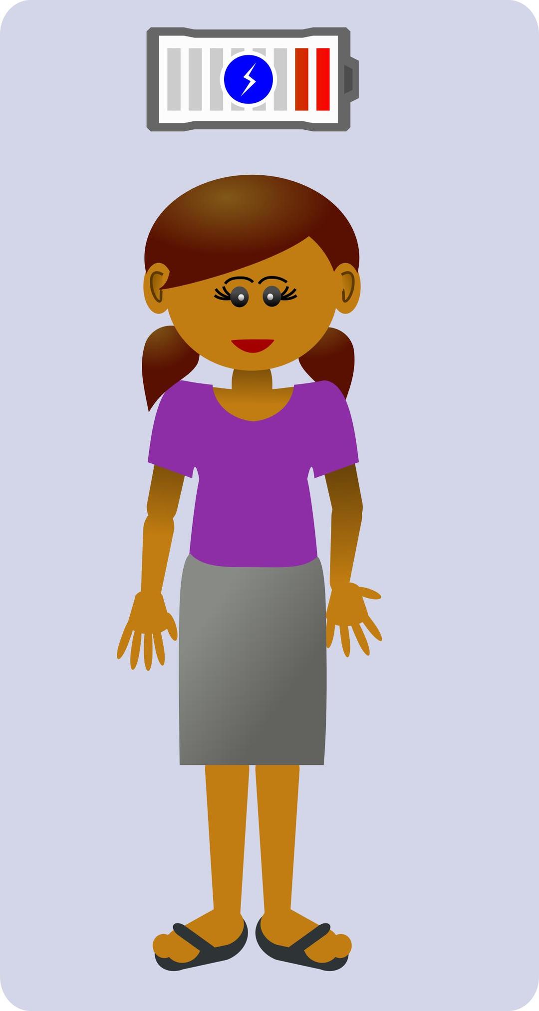 Girl feeling low png transparent