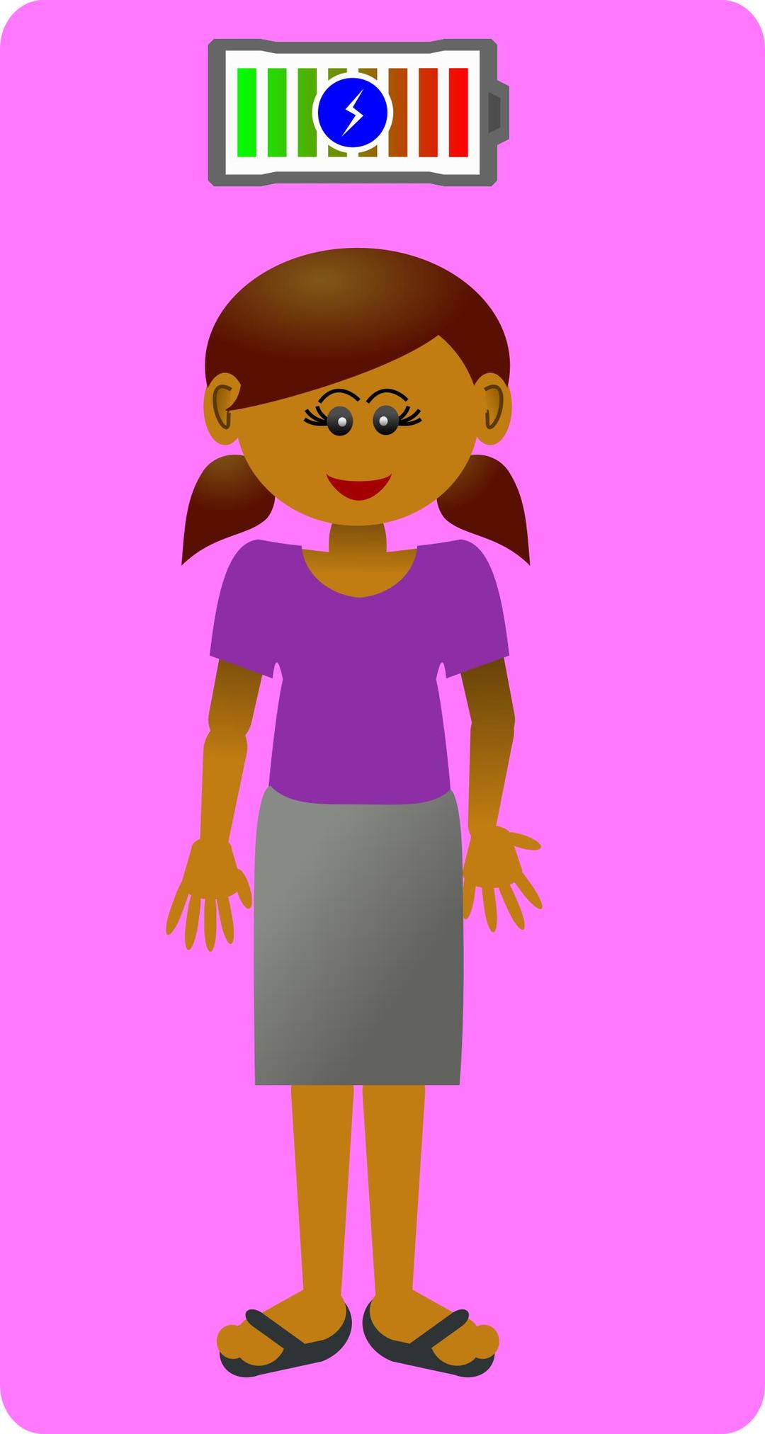Girl feeling well png transparent