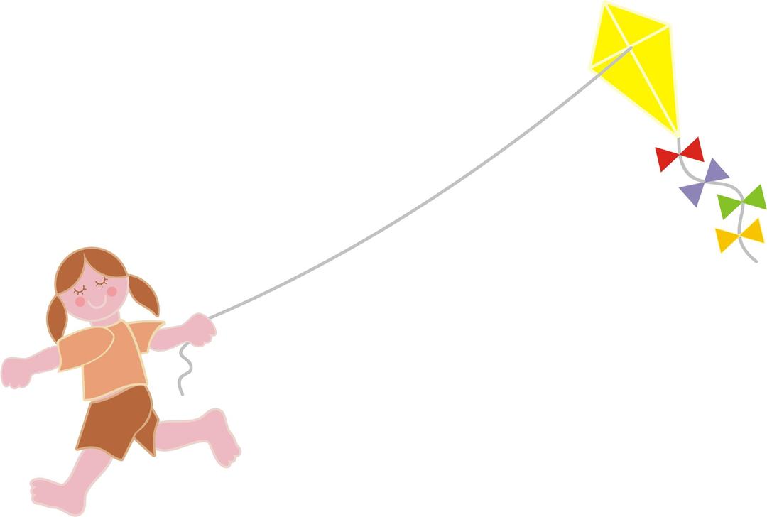 Girl Flying Kite png transparent