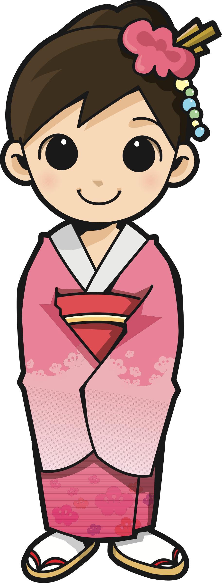 Girl in Kimono png transparent