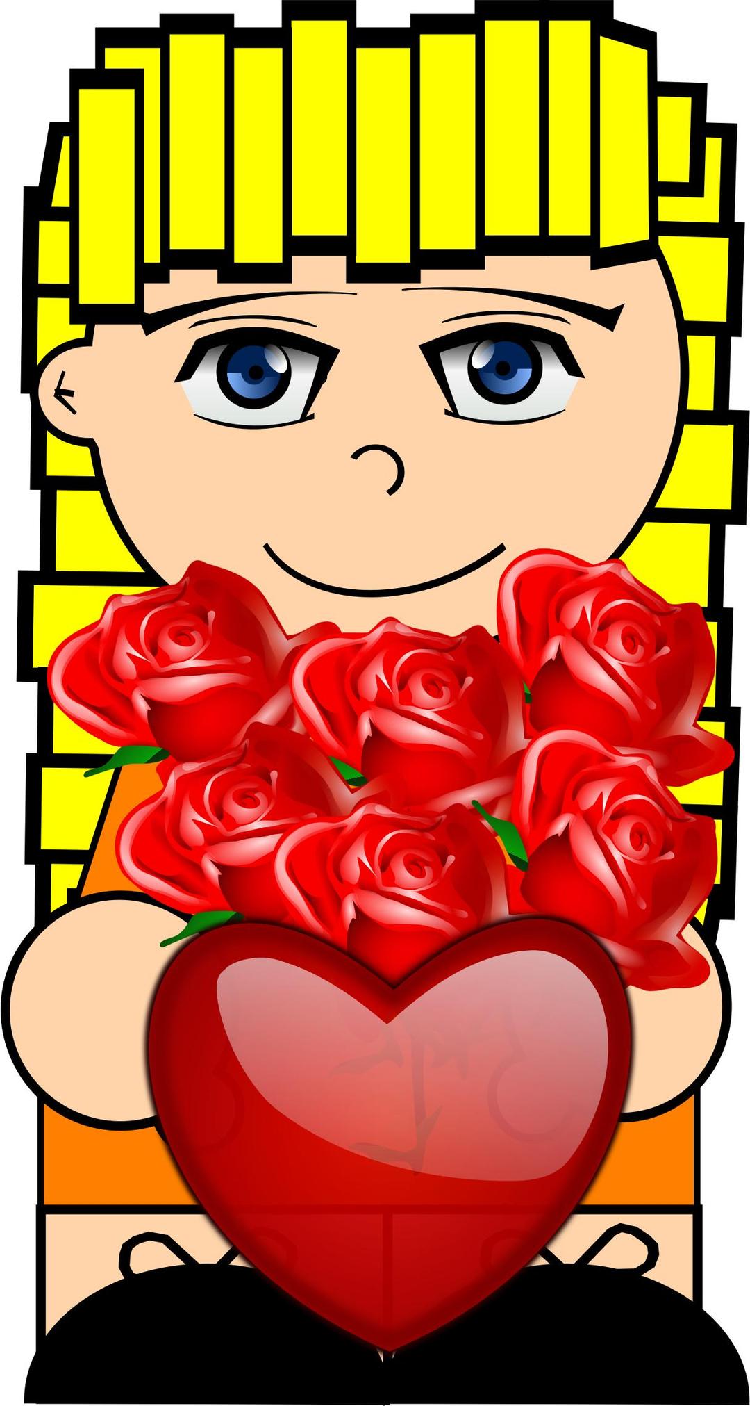 Girl in love png transparent