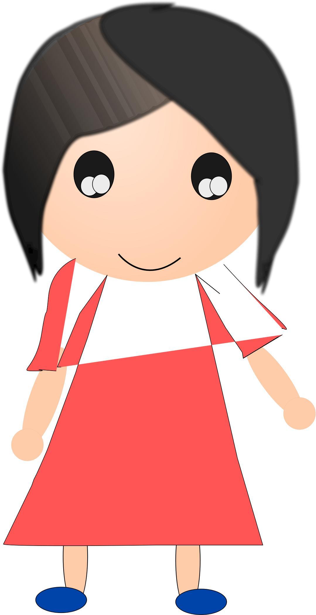 Girl in red dress png transparent