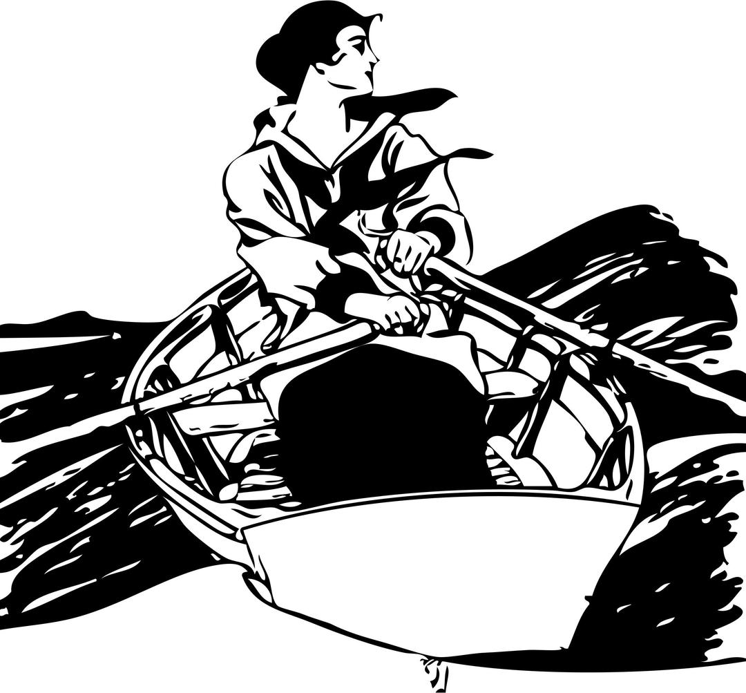 Girl In Rowboat png transparent