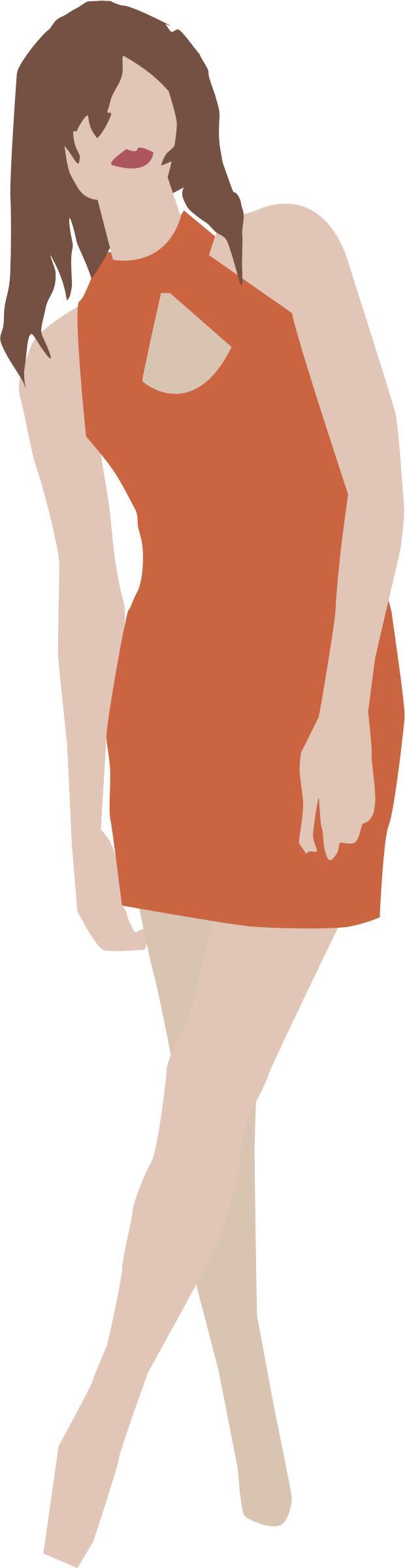 Girl in simple dress png transparent