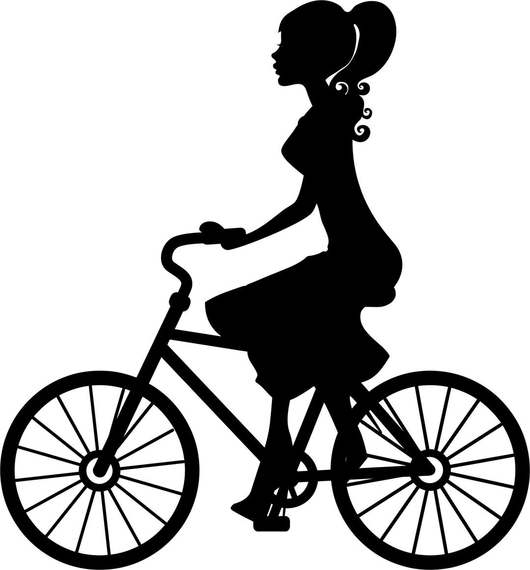 Girl On Bike Silhouette png transparent