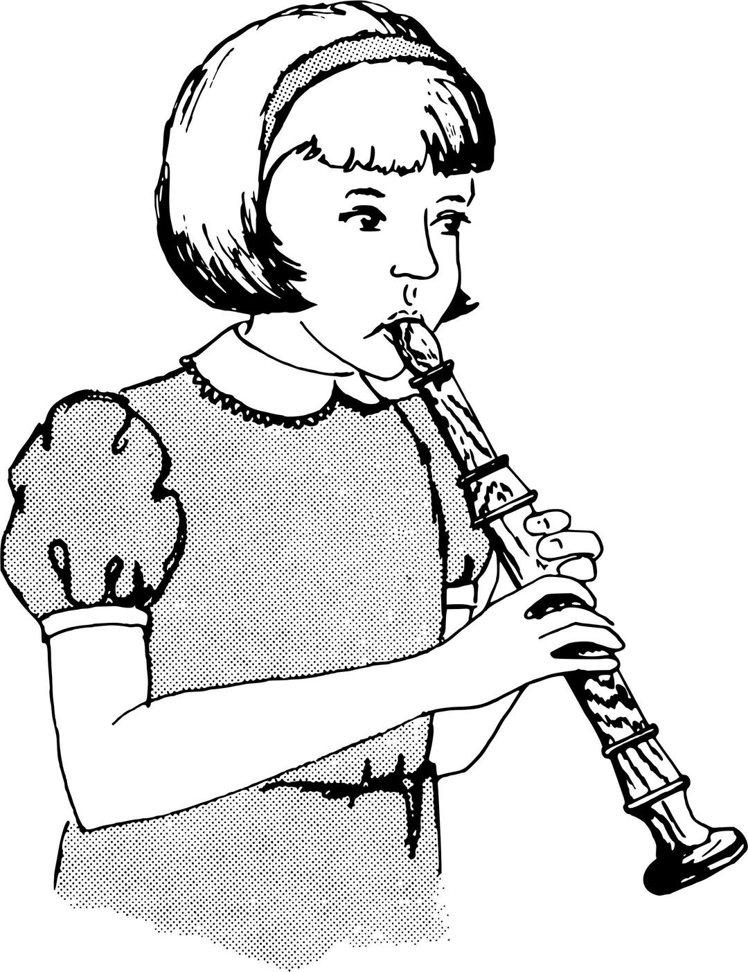 Girl playing a recorder png transparent