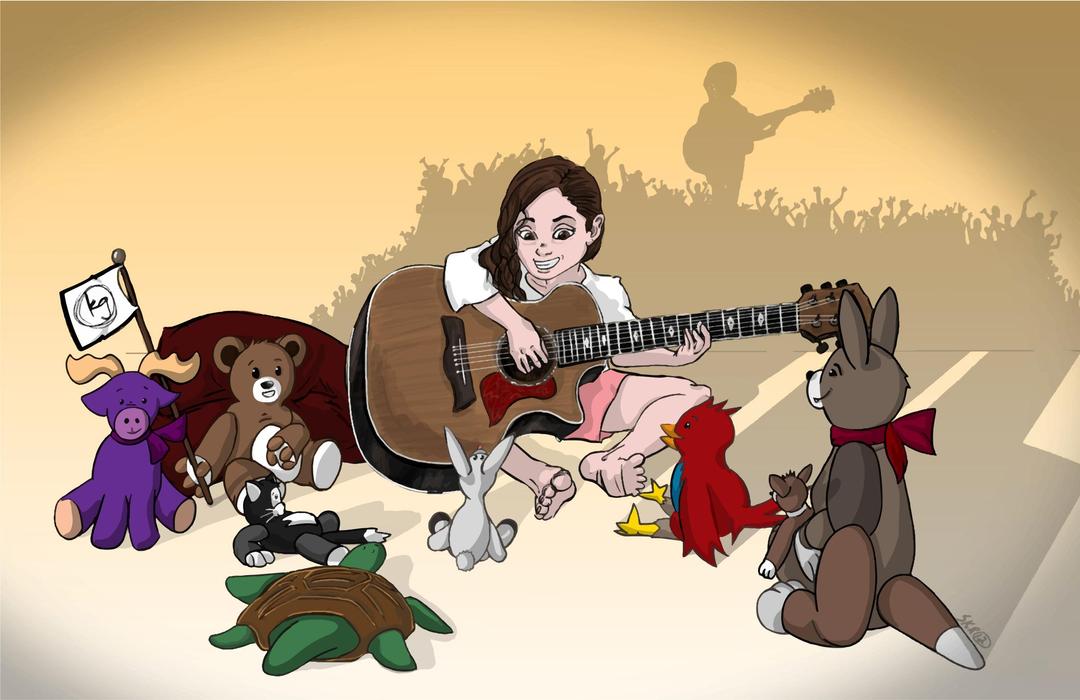 Girl Playing Guitar For Animals png transparent