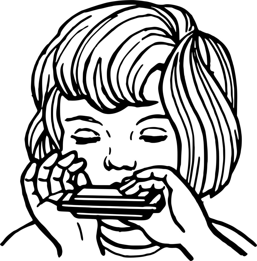 Girl playing harmonica png transparent