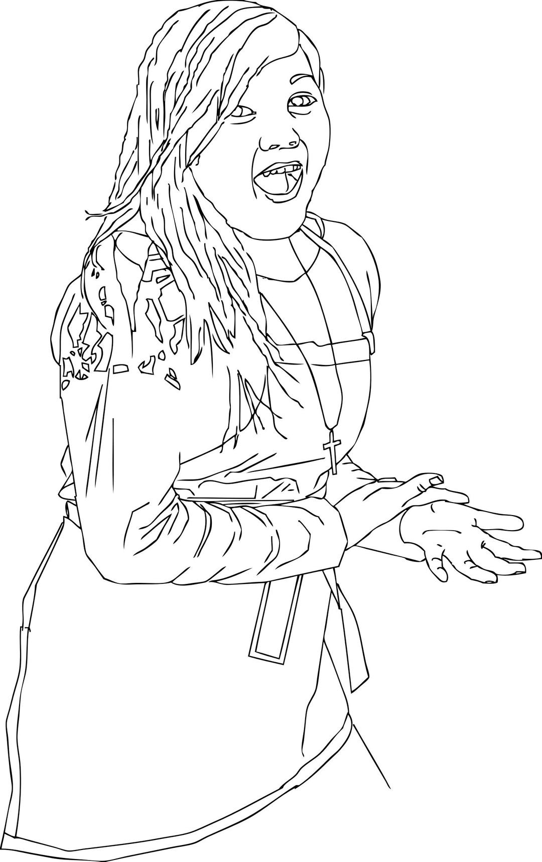 Girl pointing at stuff png transparent